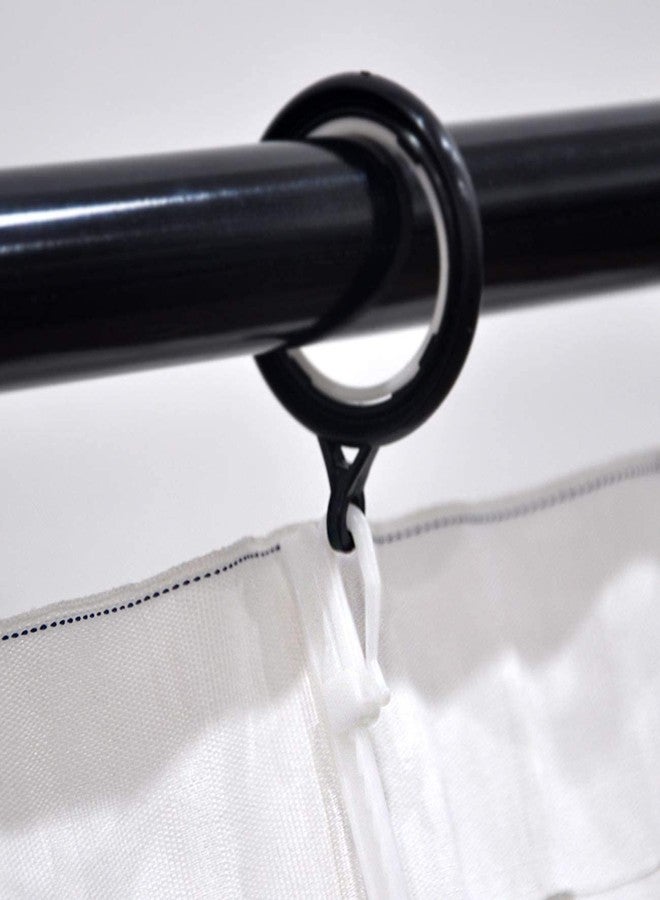 AXLIZER 25PCS Plastic Curtain Rings for Curtains and Rods Built-in Nanoscale Silencing Ring, Inner Diameter 35 mm (Black) - Image 4